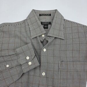 Harold Powell Mens‎ Casual Long Sleeve Botton Up Houndstooth Dress Shirt Medium